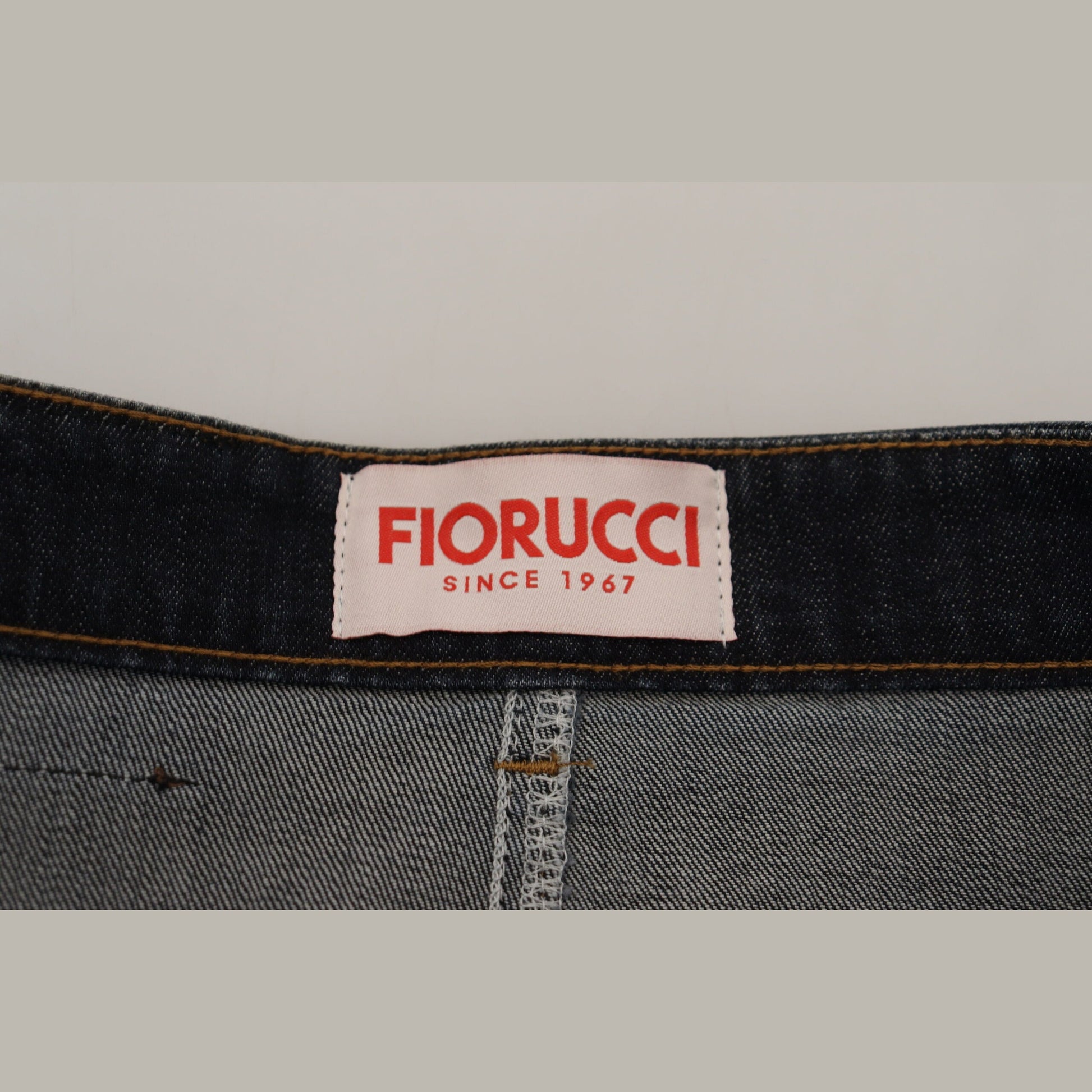 Fiorucci Dark Blue Washed Mid Waist Pencil Cut Denim Skirt