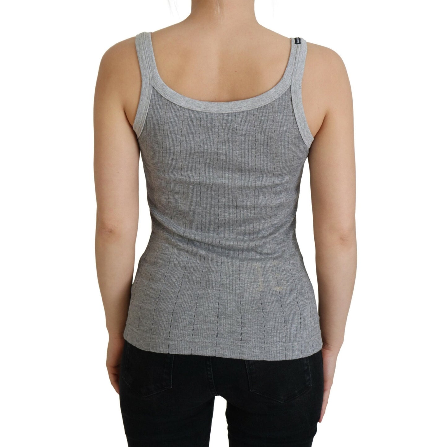 Dolce & Gabbana Gray Cotton Modal Canotta Tank Top T-shirt Dolce & Gabbana