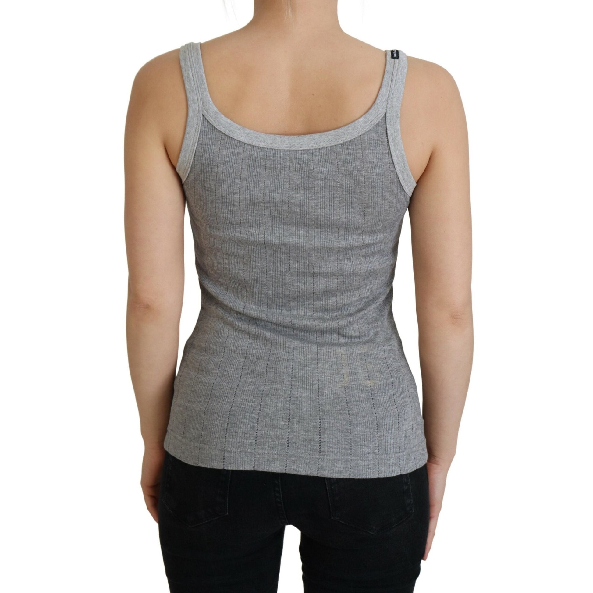 Dolce & Gabbana Gray Cotton Modal Canotta Tank Top T-shirt Dolce & Gabbana