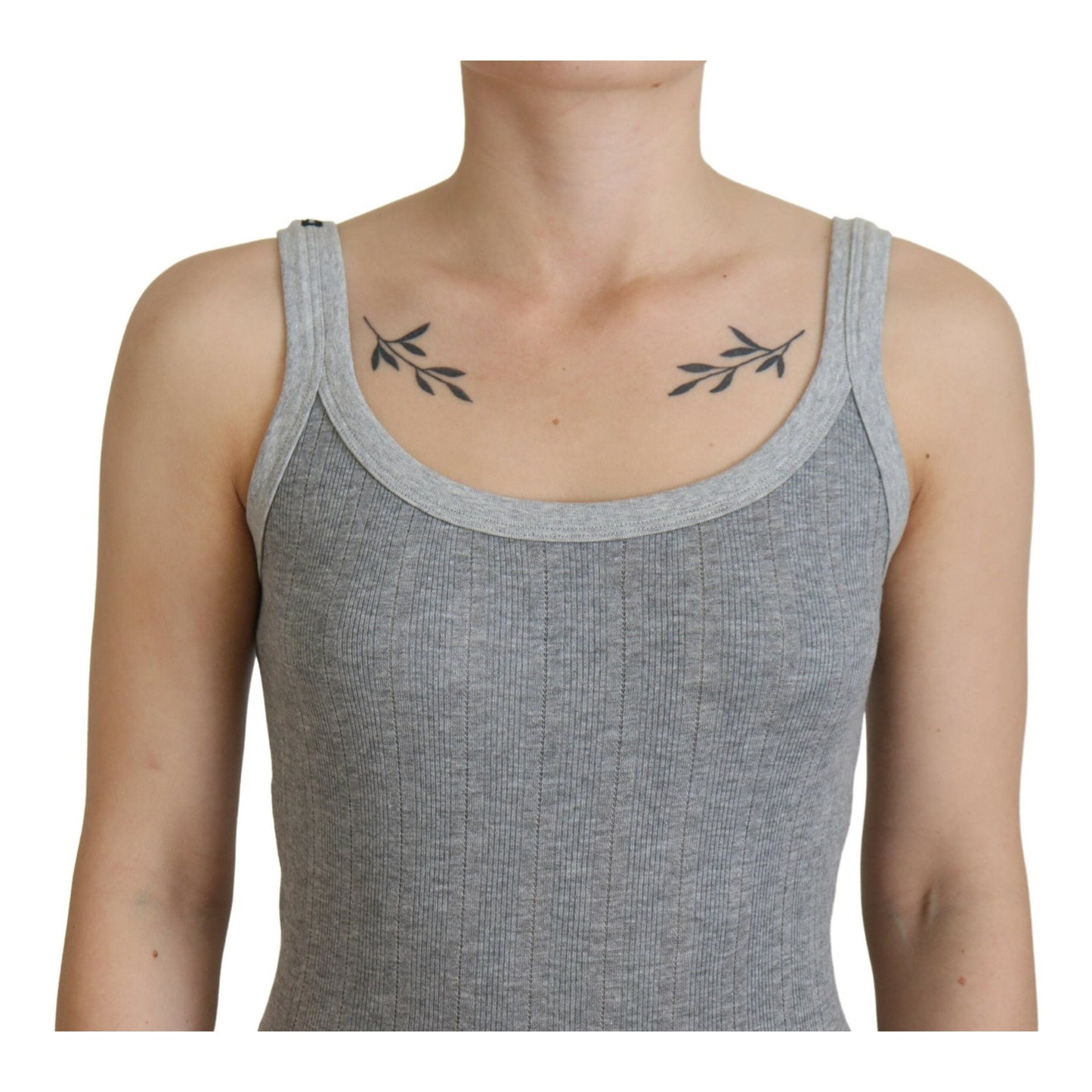 Dolce & Gabbana Gray Cotton Modal Canotta Tank Top T-shirt Dolce & Gabbana