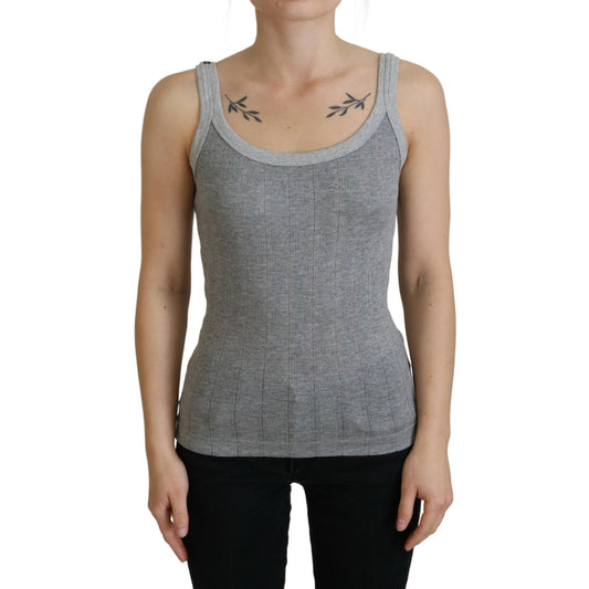 Dolce & Gabbana Gray Cotton Modal Canotta Tank Top T-shirt Dolce & Gabbana