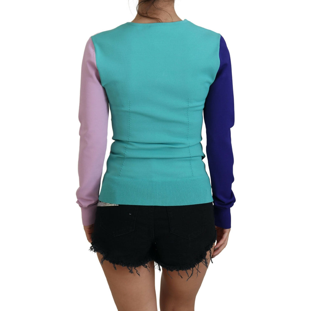 Dolce & Gabbana Multicolor V-neck Viscose Long Sleeves Sweater