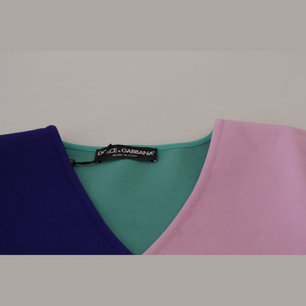 Dolce & Gabbana Multicolor V-neck Viscose Long Sleeves Sweater