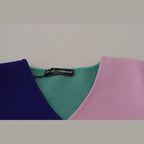 Dolce & Gabbana Multicolor V-neck Viscose Long Sleeves Sweater