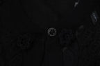 Dolce & Gabbana black floral lace button cardigan sweater with long sleeves and intricate lace detailing.