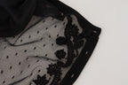Dolce & Gabbana black floral lace button cardigan sweater featuring intricate lace details and a classic button-front design.