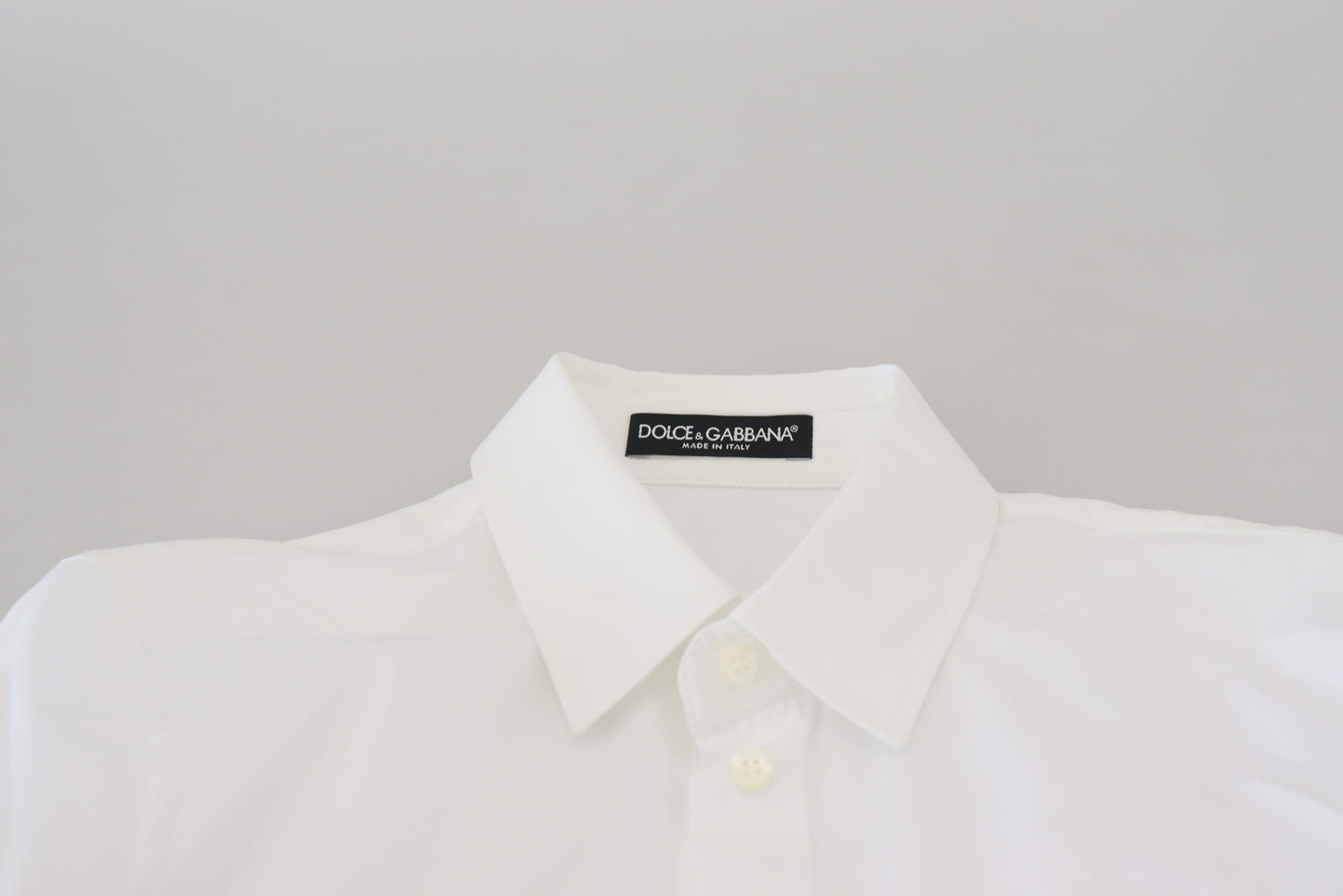 Dolce & Gabbana White Cotton Collared Long Sleeves Formal Top Dolce & Gabbana