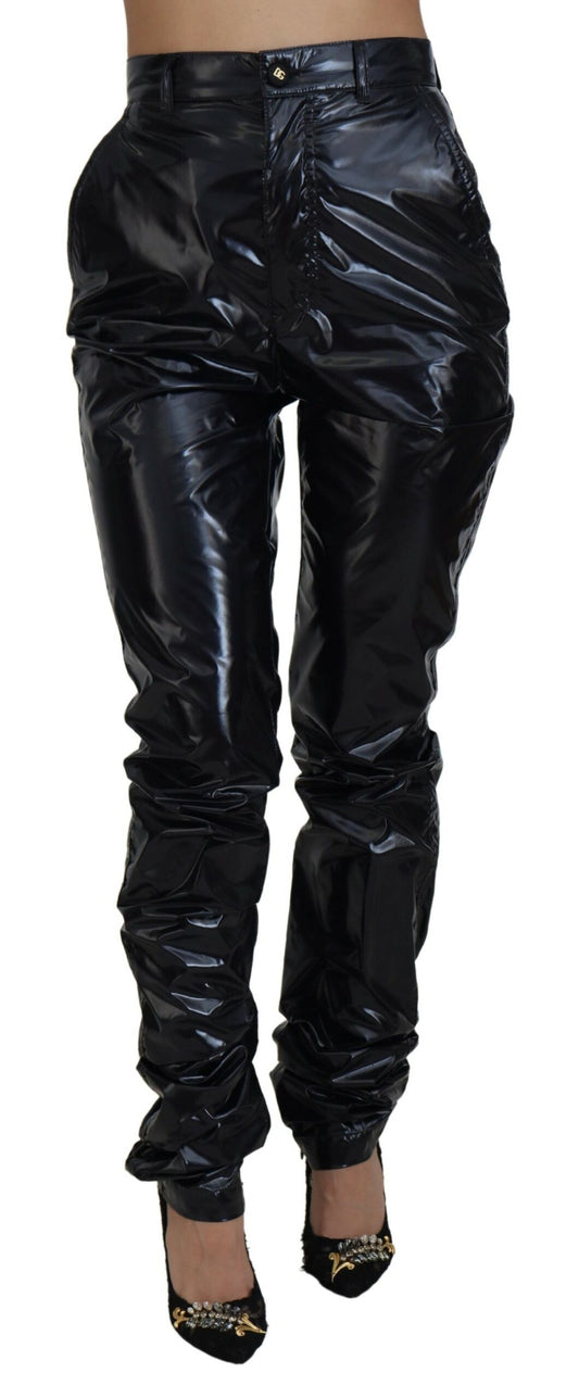 Dolce & Gabbana Black Nylon High Waist Skinny Pants Dolce & Gabbana