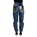 Dolce & Gabbana Blue Tattered Skinny Denim Cotton Jeans