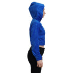 Juicy Couture Blue Cotton Full Zip Cropped Hooded Sweatshirt Sweater