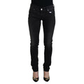 Acht Black Cotton Low Waist Slim Fit Women Casual Denim Jeans