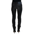 Acht Black Cotton Low Waist Slim Fit Women Casual Denim Jeans