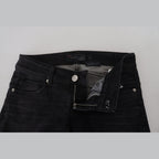 Acht Black Cotton Low Waist Slim Fit Women Casual Denim Jeans