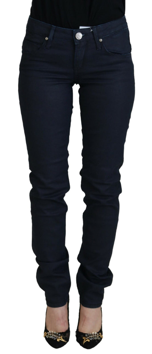 Acht Blue Cotton Low Waist Slim Fit Women Casual Denim Jeans Acht