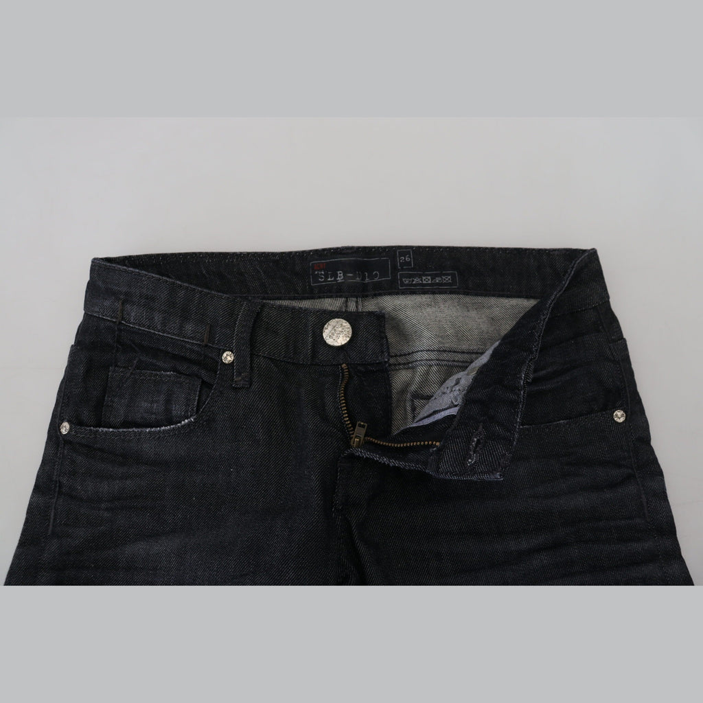Acht Black Cotton Low Waist Slim Fit Women Casual Denim Jeans
