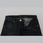Acht Black Cotton Low Waist Slim Fit Women Casual Denim Jeans