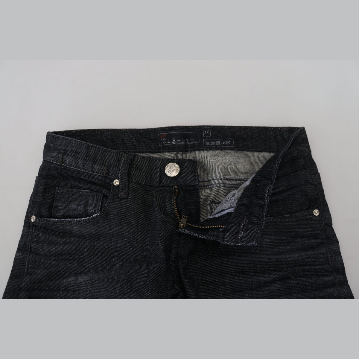 Acht Black Cotton Low Waist Slim Fit Women Casual Denim Jeans