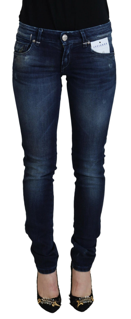 Acht Blue Cotton Low Waist Slim Fit Women Casual Denim Jeans Acht