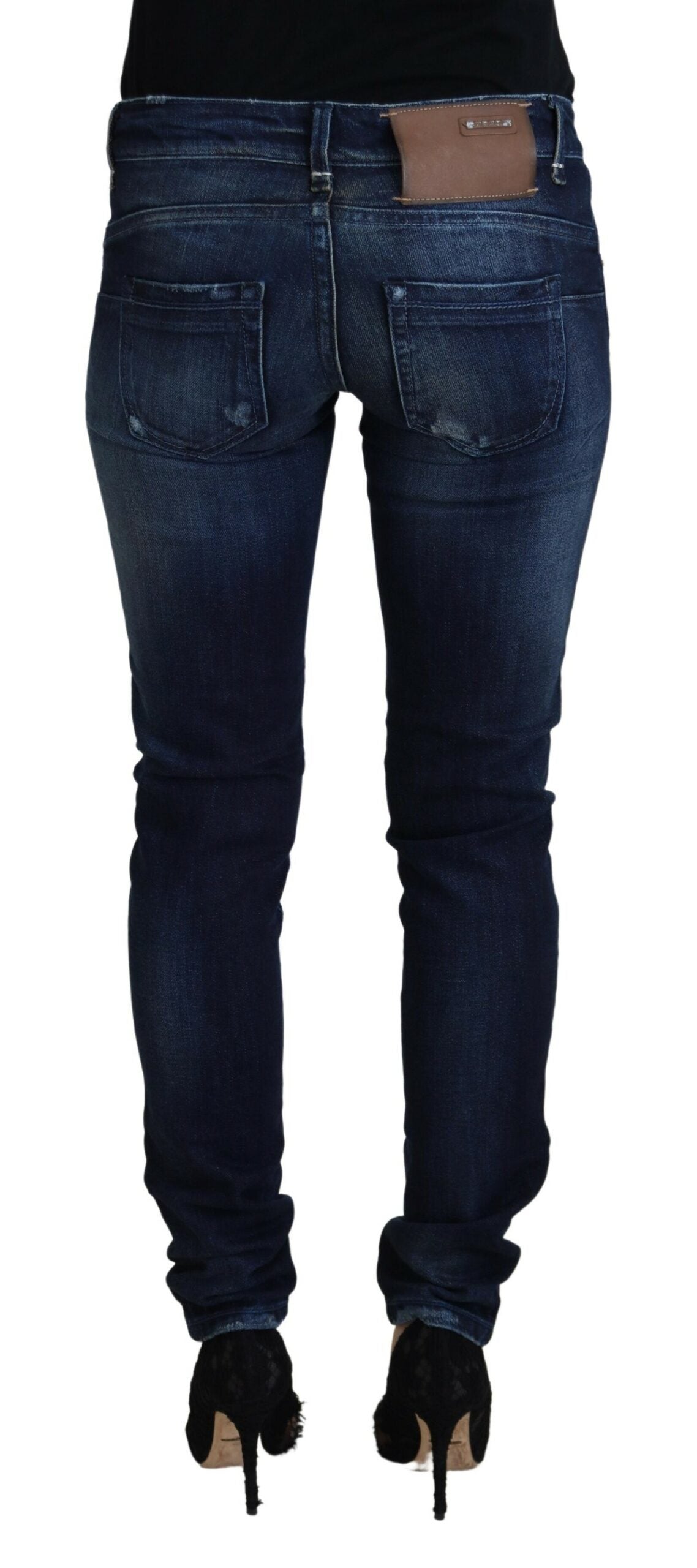 Acht Blue Cotton Low Waist Slim Fit Women Casual Denim Jeans Acht