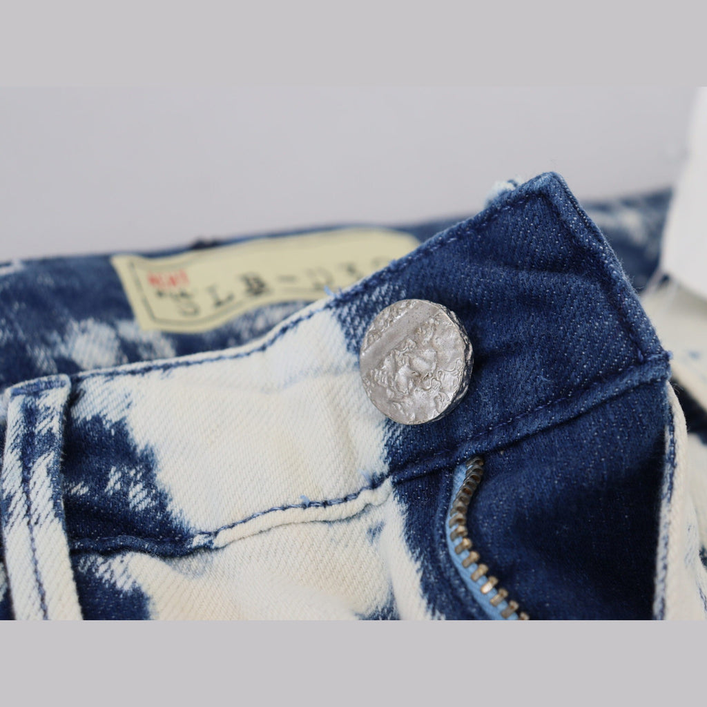 Acht White Blue Cotton Skinny Women Tattered Denim Jeans