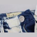 Acht White Blue Cotton Skinny Women Tattered Denim Jeans