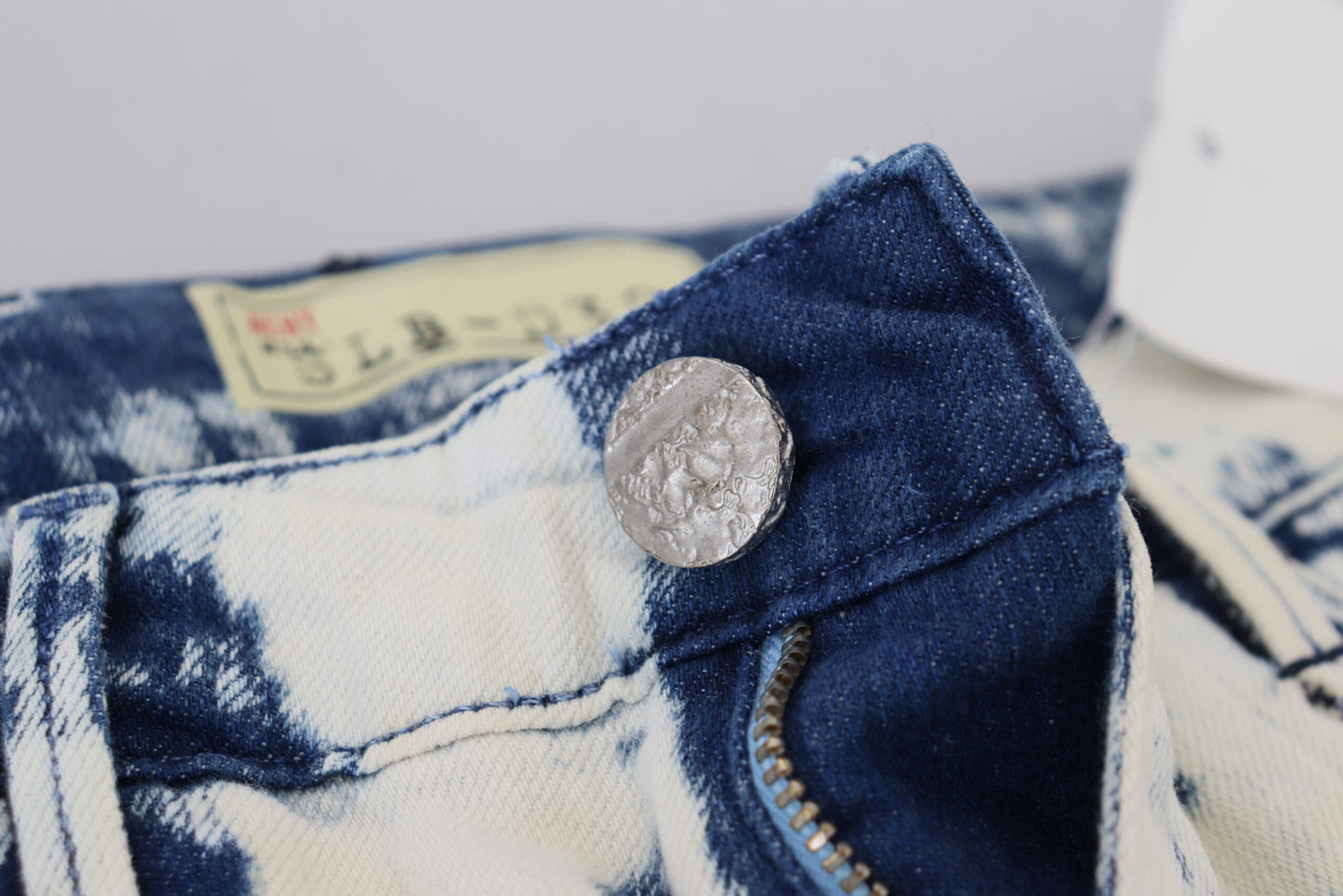 Acht White Blue Cotton Skinny Women Tattered Denim Jeans Acht