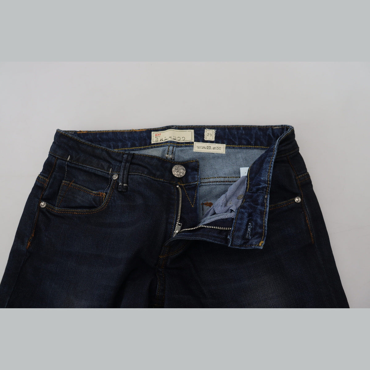 Acht Blue Cotton Skinny Low Waist Women Casual Denim Jeans