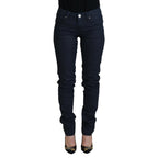 Acht Blue Cotton Skinny Low Waist Women Casual Denim Jeans