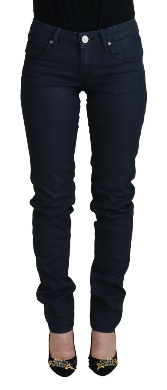 Acht Blue Cotton Skinny Low Waist Women Casual Denim Jeans Acht
