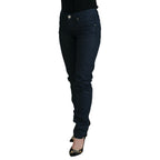 Acht Blue Cotton Skinny Low Waist Women Casual Denim Jeans