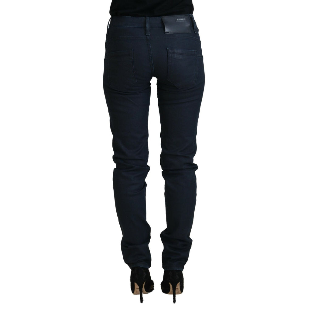 Acht Blue Cotton Skinny Low Waist Women Casual Denim Jeans