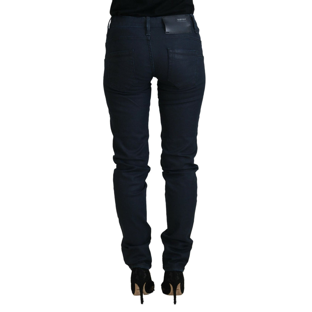 Acht Blue Cotton Skinny Low Waist Women Casual Denim Jeans