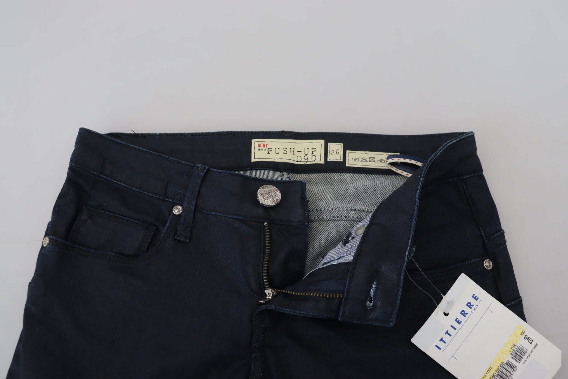 Acht Blue Cotton Skinny Low Waist Women Casual Denim Jeans Acht