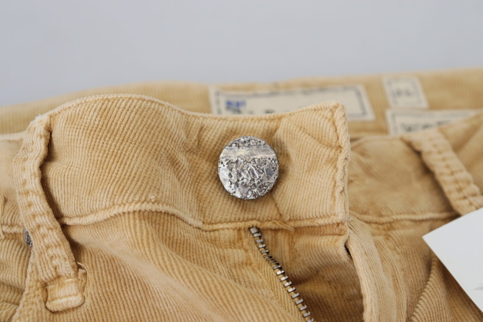 Acht Brown Cotton Corduroy Low Waist Women Casual Jeans Acht