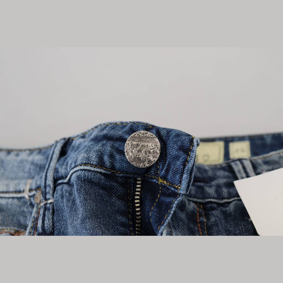 Acht Blue Washed Cotton Low Waist Women Casual Jeans