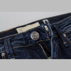 Acht Blue Washed Cotton Low Waist Women Casual Jeans