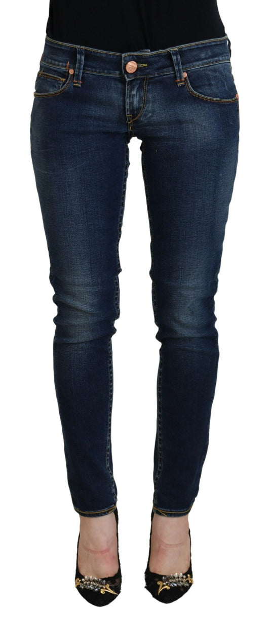 Acht Blue Cotton Low Waist Skinny Women Casual Jeans Acht