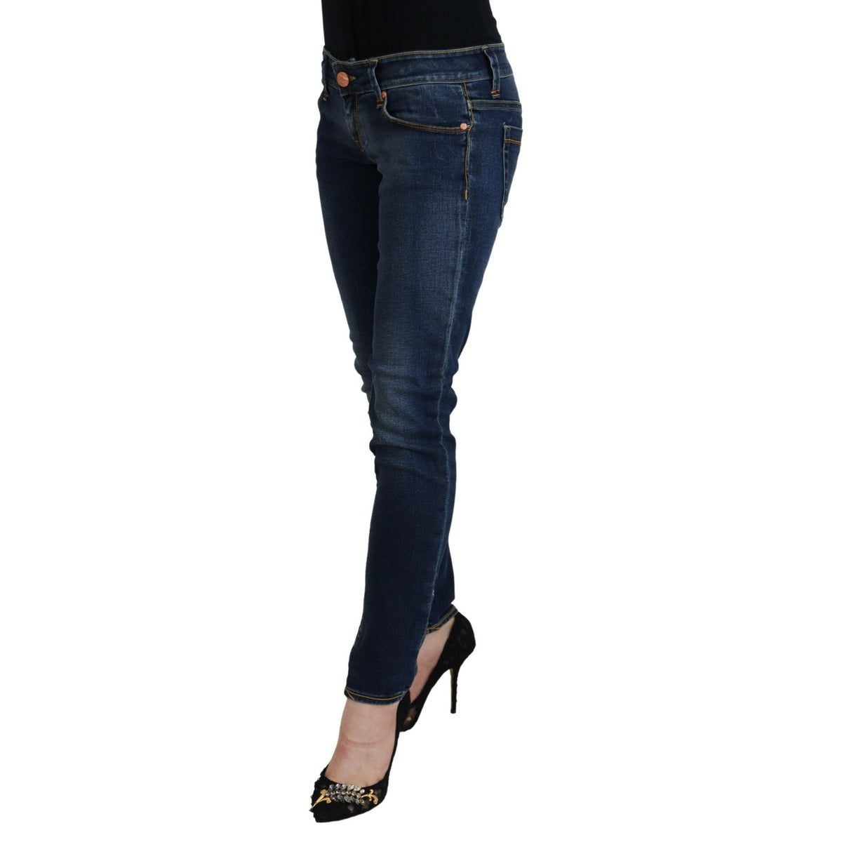 Acht Blue Cotton Low Waist Skinny Women Casual Jeans