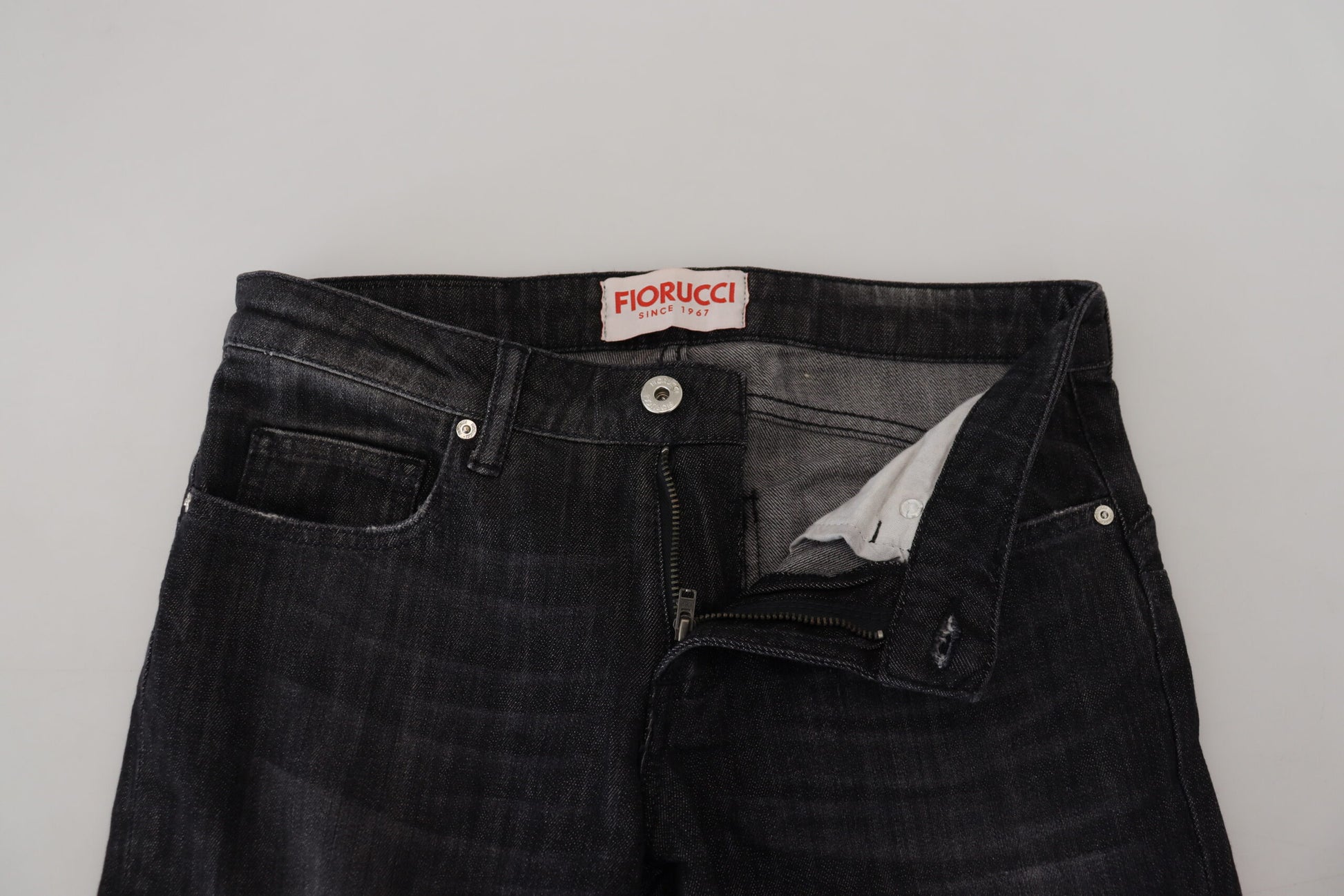 Fiorucci Black Cotton Low Waist Skinny Women Casual Jeans Fiorucci