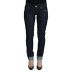 Acht Blue Cotton Low Waist Slim Fit Women Casual Jeans