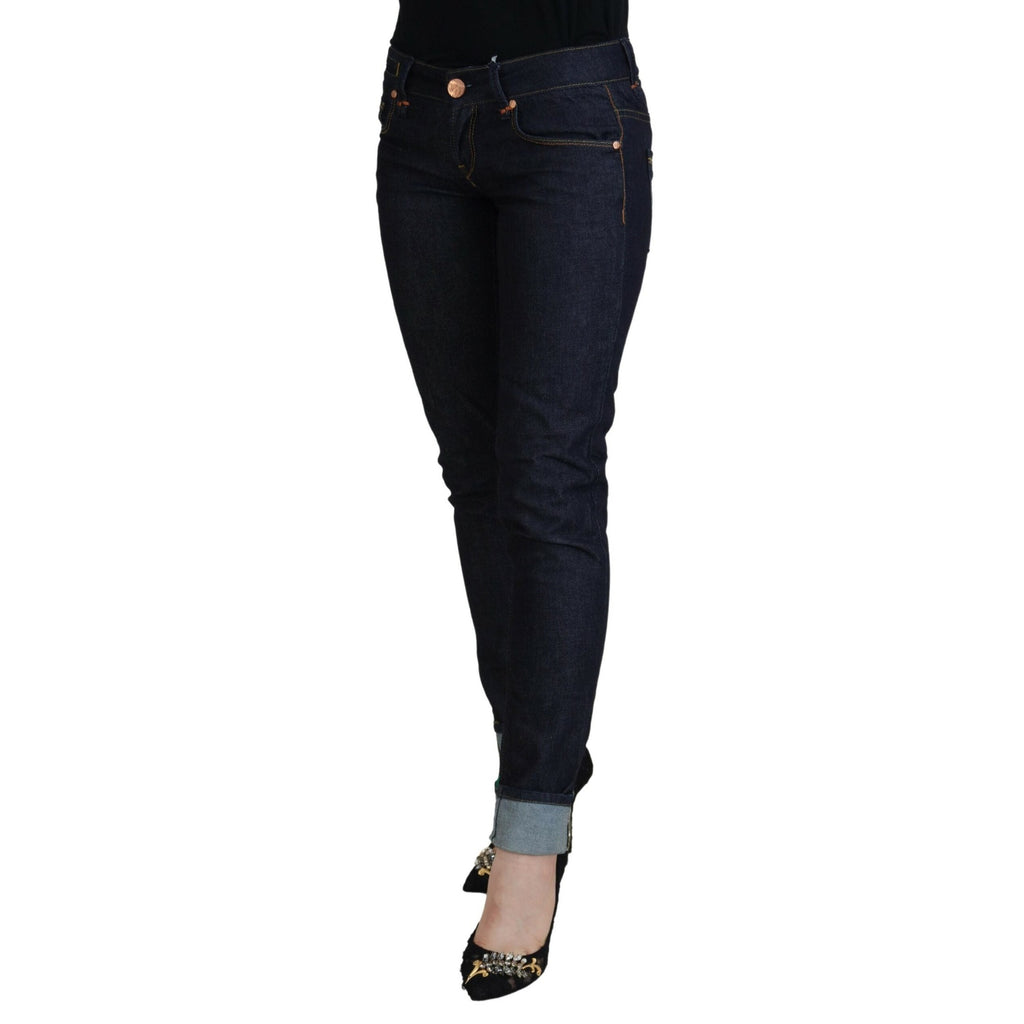 Acht Blue Cotton Low Waist Slim Fit Women Casual Jeans