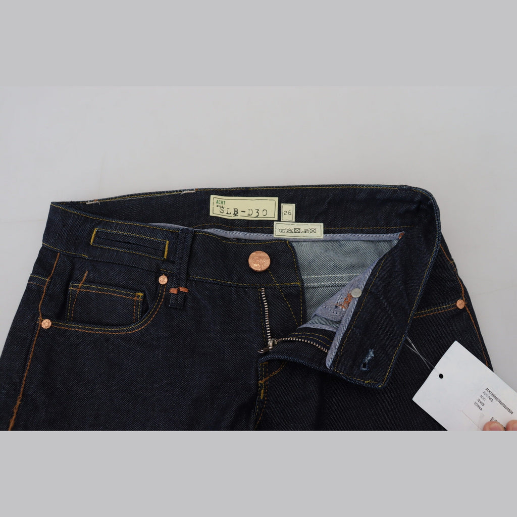 Acht Blue Cotton Low Waist Slim Fit Women Casual Jeans