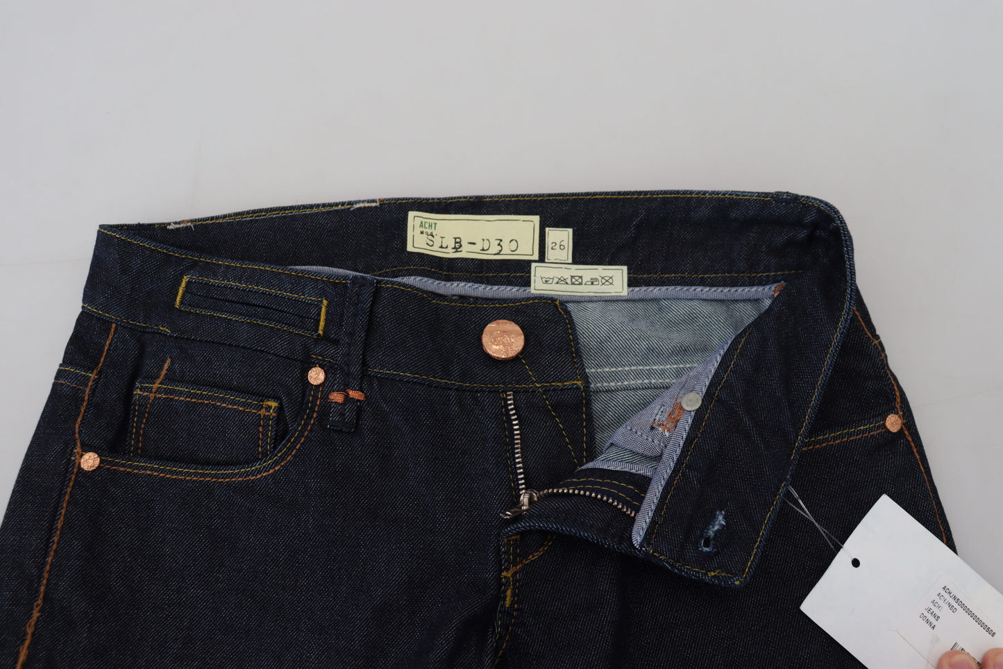 Acht Blue Cotton Low Waist Slim Fit Women Casual Jeans Acht