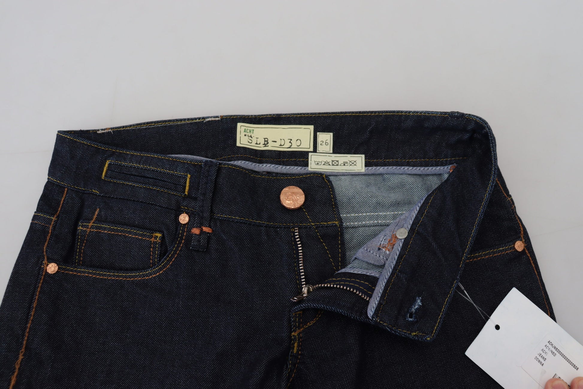 Acht Blue Cotton Low Waist Slim Fit Women Casual Jeans Acht
