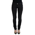 Acht Black Cotton Slim Fit Women Casual Denim Jeans