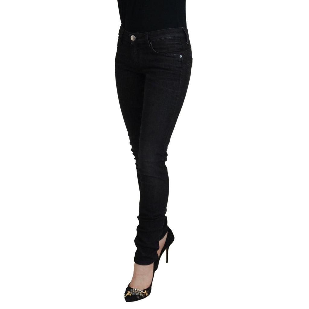 Acht Black Cotton Slim Fit Women Casual Denim Jeans