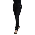 Acht Black Cotton Slim Fit Women Casual Denim Jeans