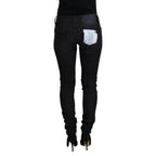 Acht Black Cotton Slim Fit Women Casual Denim Jeans