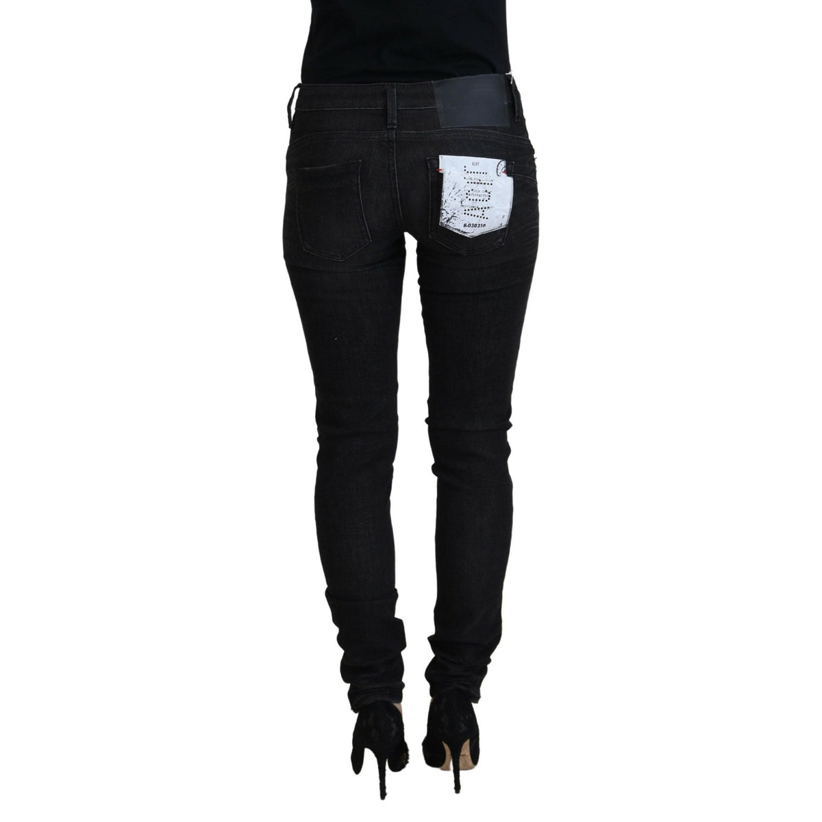 Acht Black Cotton Slim Fit Women Casual Denim Jeans