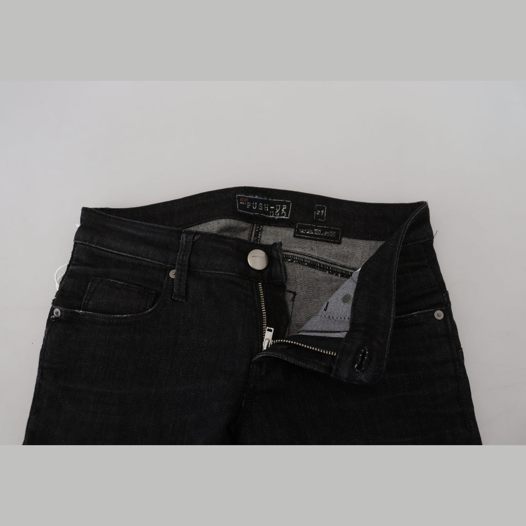 Acht Black Cotton Slim Fit Women Casual Denim Jeans